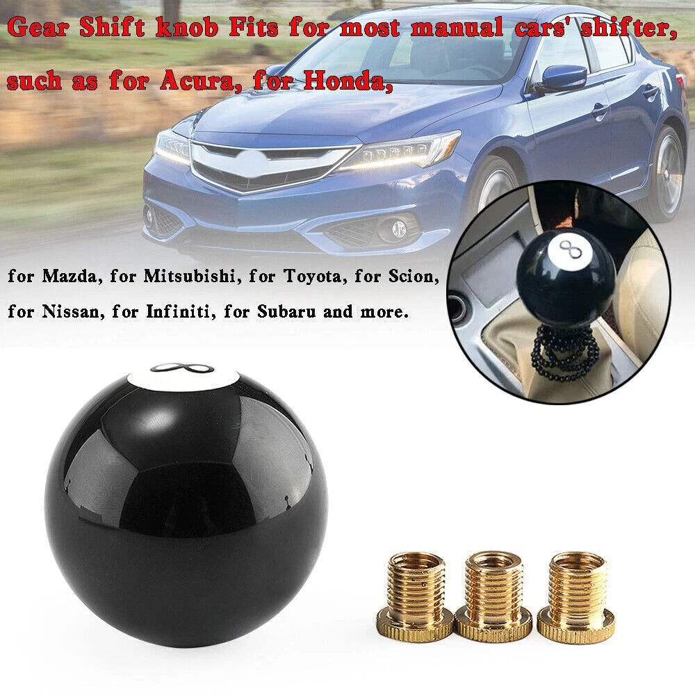 Shift Knob for Universal No.8 Billiard Ball with 3 Adapters