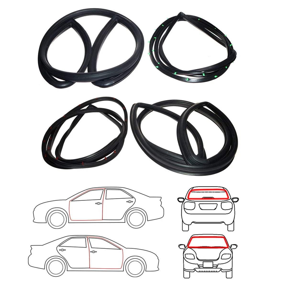Weatherstrip Seal Set for Toyota Corolla Sprinter 2-Door (1966–1970)
