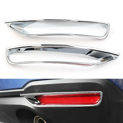2X ABS Chrome Rear Fog Light Cover Trim for Subaru Forester (2013–2018)