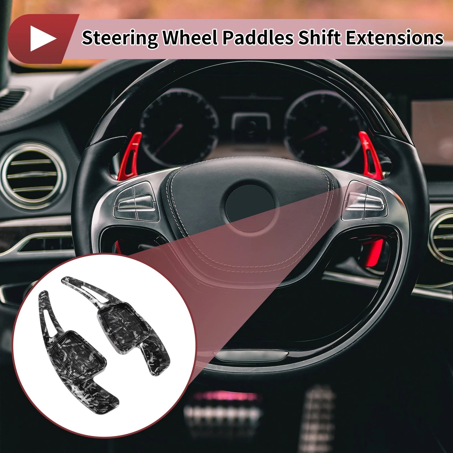 Set of 2 Gray Plastic Steering Wheel Paddles for Audi A3 (2017–2023)