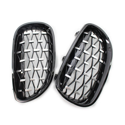Chrome Black Diamond Front Kidney Grill for BMW E60 E61 (2003-2010)