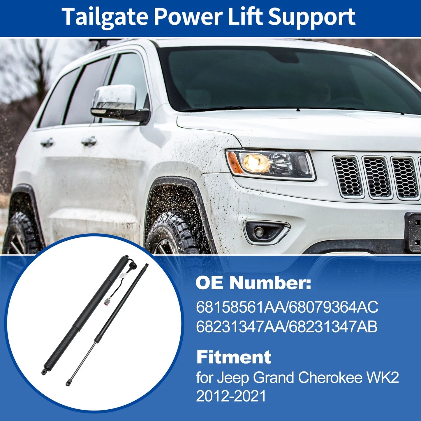 Set of 2 Rear Tailgate Lift Supports for Jeep Grand Cherokee (2012–2021)