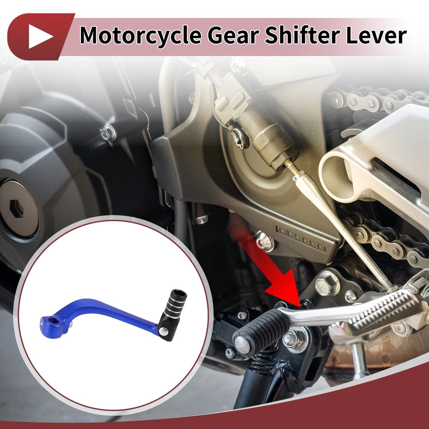 Folding Gear Shifter Lever for Honda CRF110F (2013–2018) Blue Black