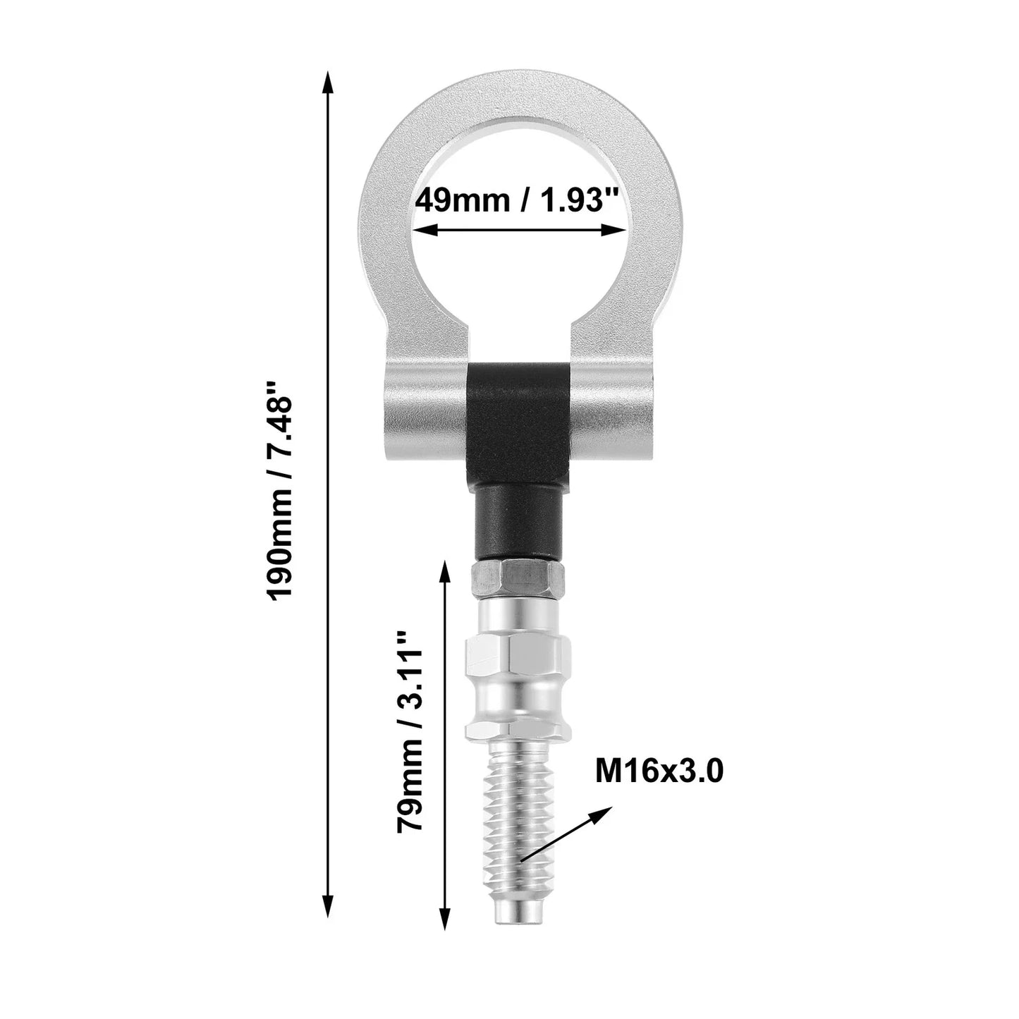 Front Bumper Screw-On Tow Hook Towing Bar for BMW 325i 335i Silver Tone