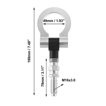 Front Bumper Screw-On Tow Hook Towing Bar for BMW 325i 335i Silver Tone