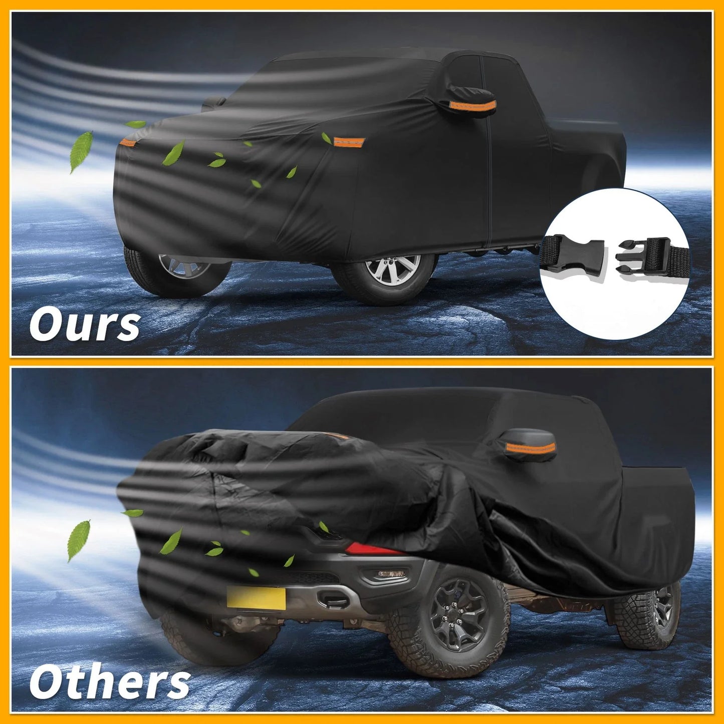 Waterproof All Weather Car Cover for Dodge Ram (2010-2023) - Black 190T-PU