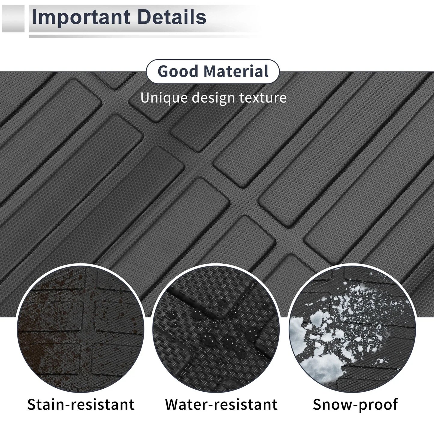 Cargo Liner Rear Trunk Mat for Chevrolet Camaro (2016-2024) Long Grid Pattern