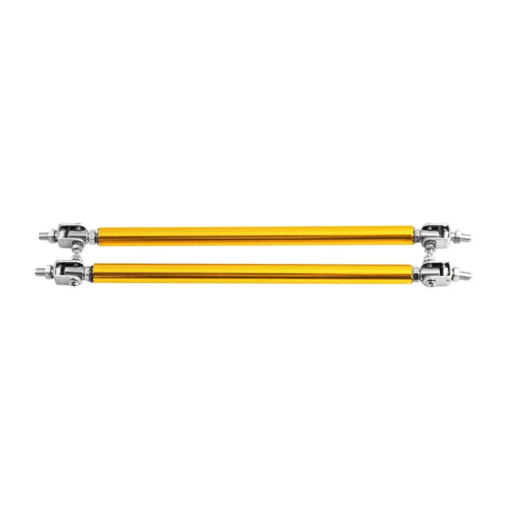 Adjustable Front Bumper Lip Splitter Strut Rod Tie Support Bar for Universal Gold