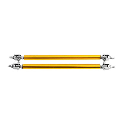 Adjustable Front Bumper Lip Splitter Strut Rod Tie Support Bar for Universal Gold