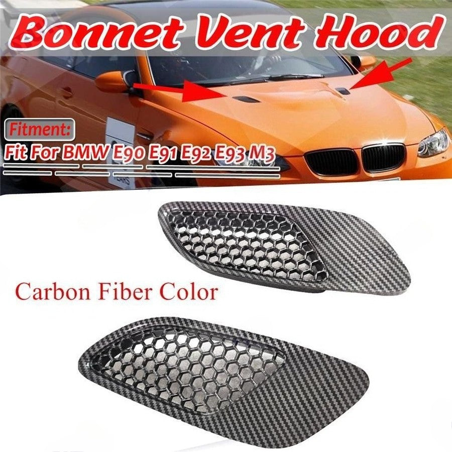 2X Carbon Fiber Bonnet Vent Hood for BMW E90 E91 E92 E93 (2007–2013)