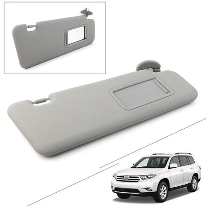 Gray Right Side Sun Visor with Vanity Light for Toyota Highlander (2008-2013)