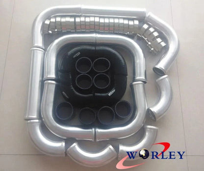 2" 51mm Universal Aluminum Intercooler Turbo Piping Black