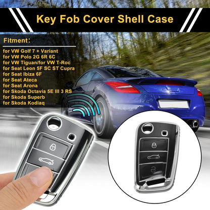 TPU Silicone Car Key Case for VW Golf 7 (2013–2020) - 3 Buttons