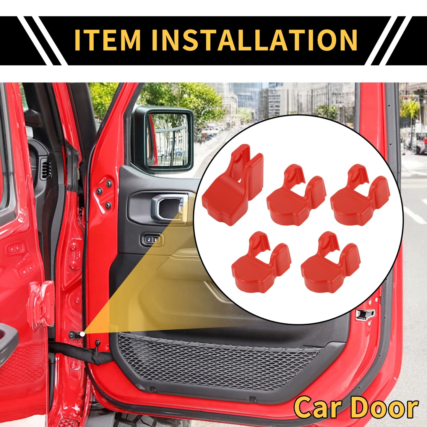 Door Limiting Cover Trim for Jeep Wrangler JL JLU (2018–2024) Red