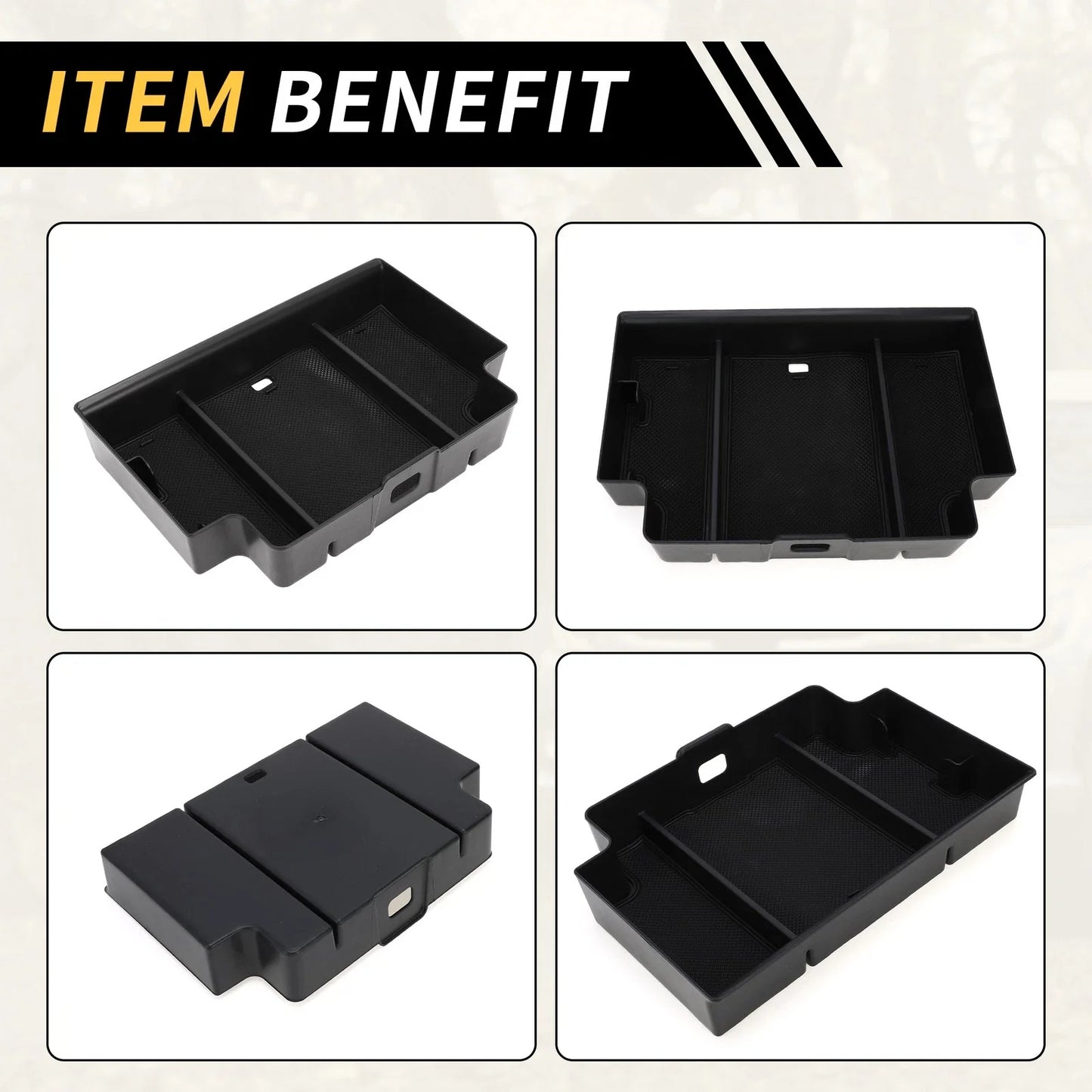 Center Console Organizer Tray for Chevy Silverado 1500, GMC Sierra 1500 (2014-2023)