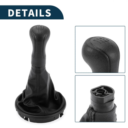 5 Speed Manual Gear Shift Knob with Cover for Skoda Fabia (2007–2014) Faux Leather