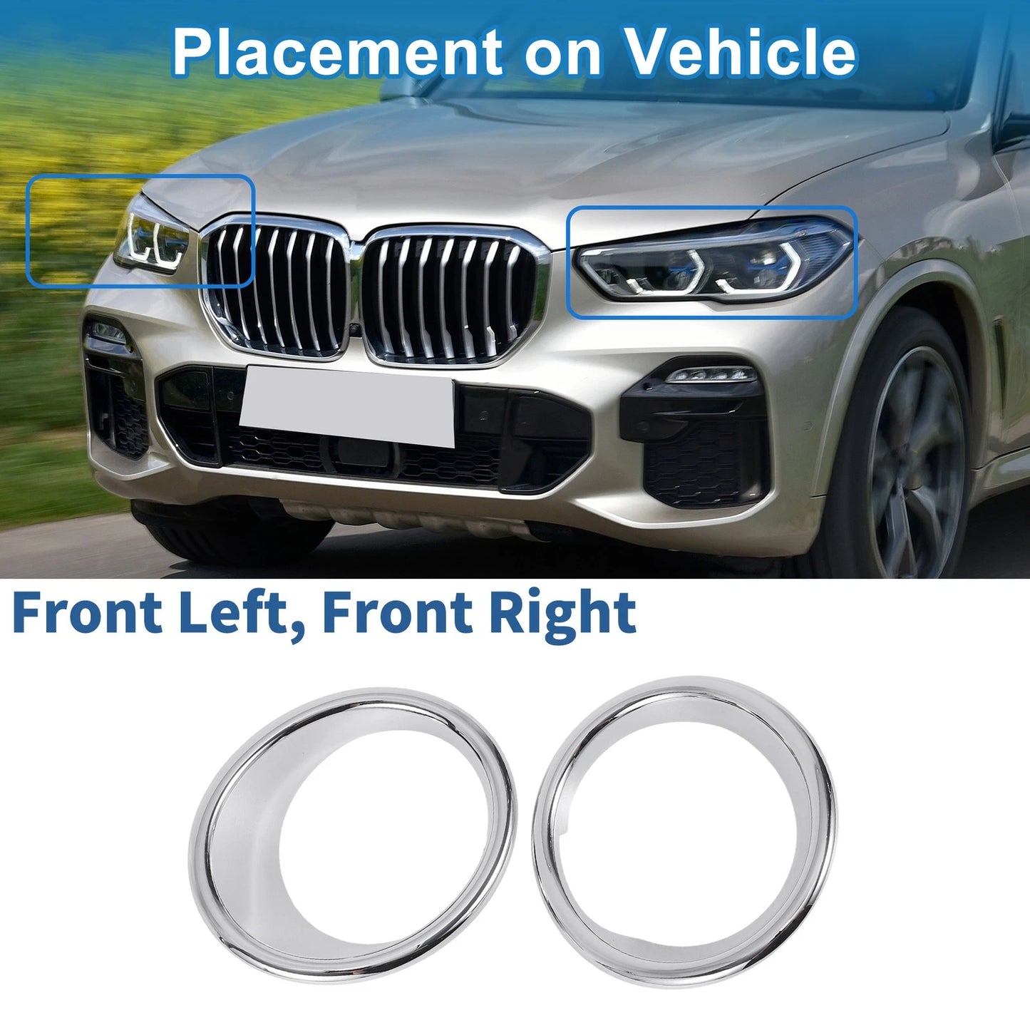 2X Headlight Trim Bezel for BMW X5 (2014–2018)