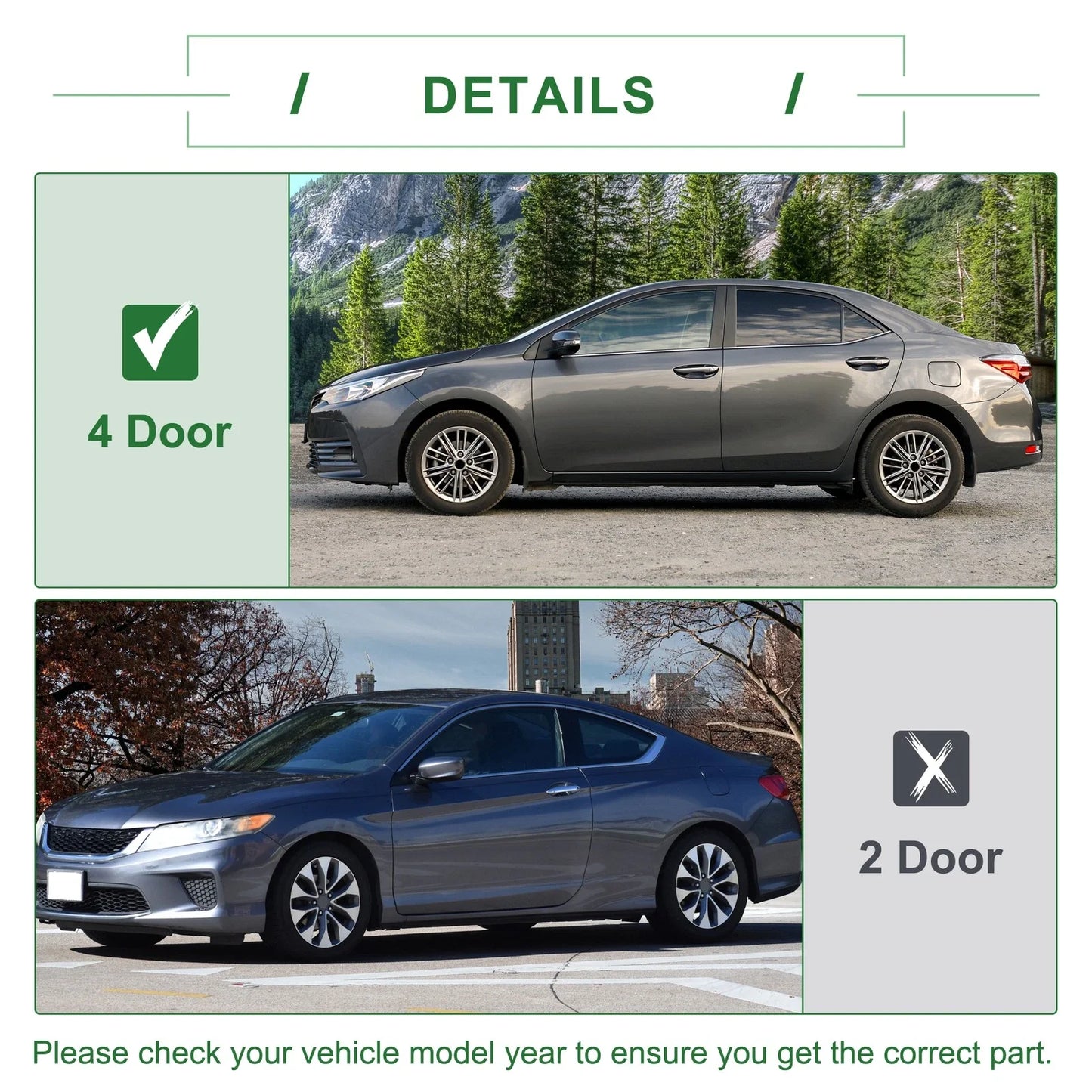 2 x Front Left & Right Weatherstrip Window Seals for Lexus GX470 (2003-2009)