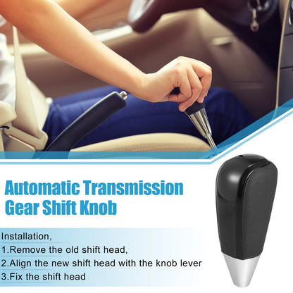 Automatic Gear Shift Knob for Toyota (Black Faux Leather, Perforated)