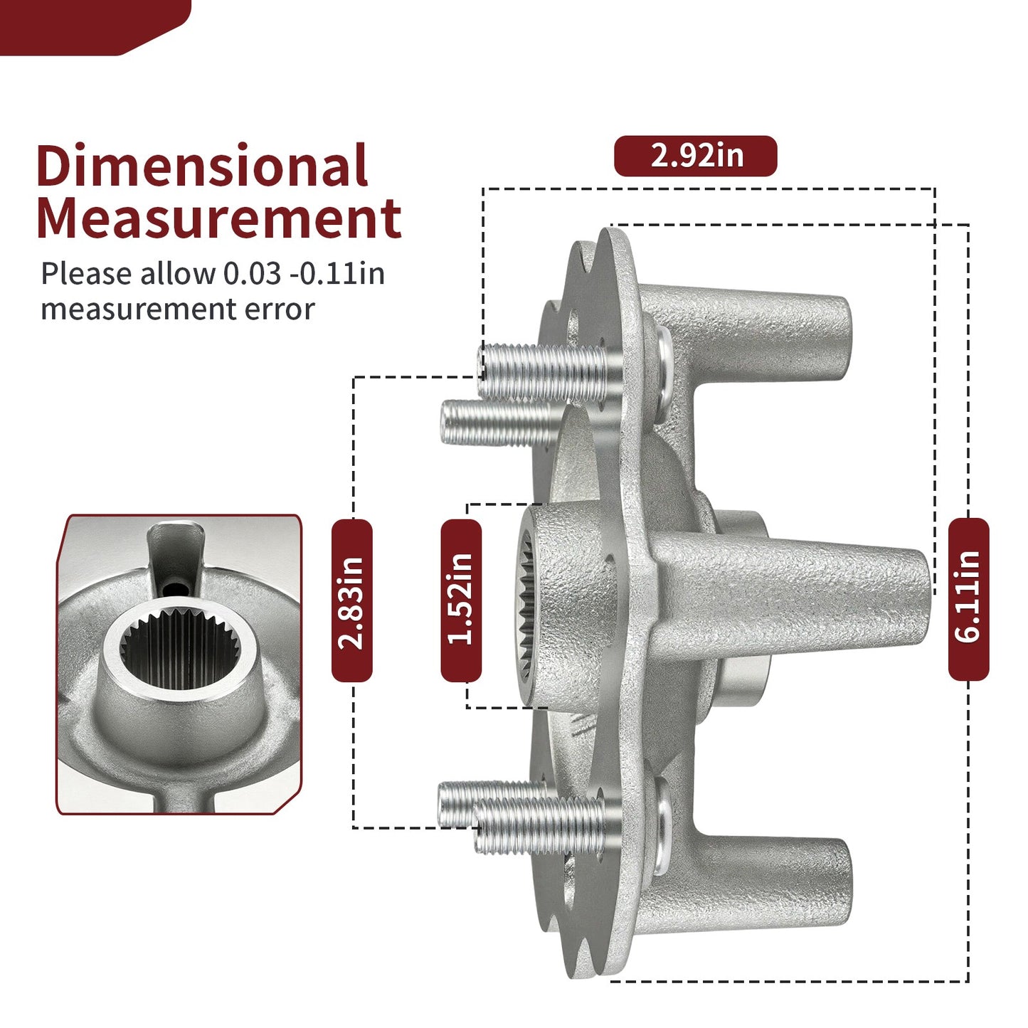 2X Front Wheel Hubs for Yamaha Big Bear 400 IRS 4x4 (2007–2012)