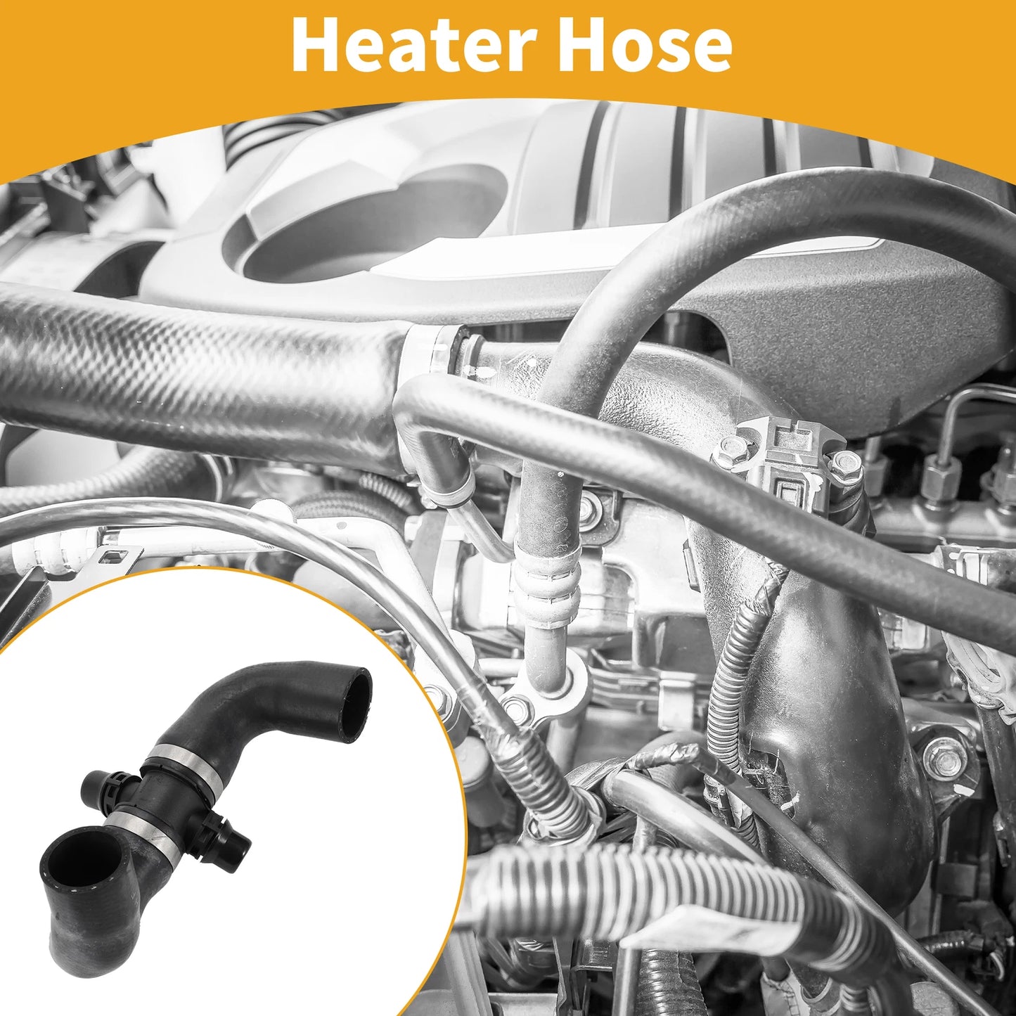 Heater Hose for BMW 528i xDrive (2012–2014) No. 11537603511 Rubber Black