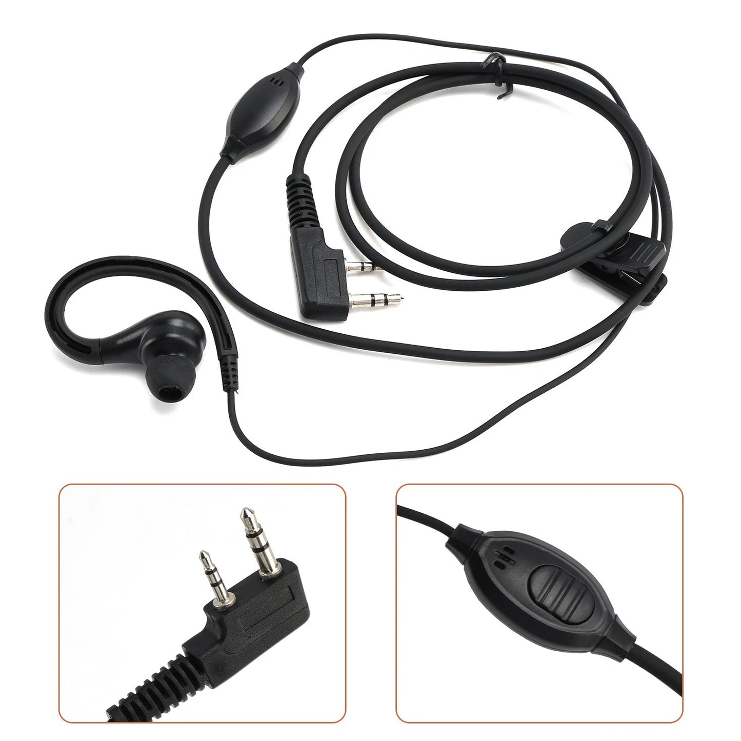 K-031 Vire Earchuk Snapback Headphones for TK-208 TH-D7 RPU416A KG-UVD1