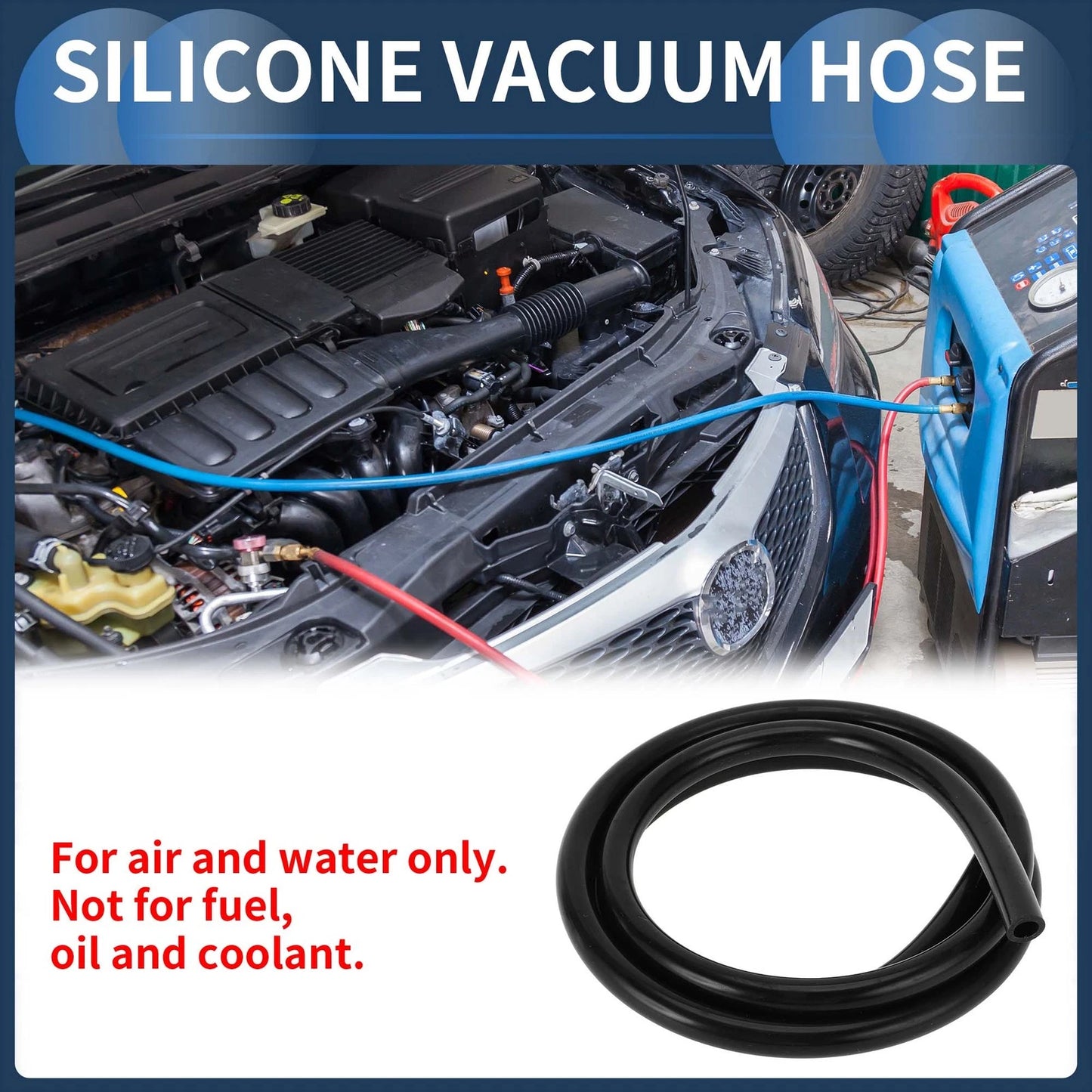 5FT 3/8" Silicone Vacuum Tubing Hose for Air and Water (10mm ID, 2.5mm Thickness)