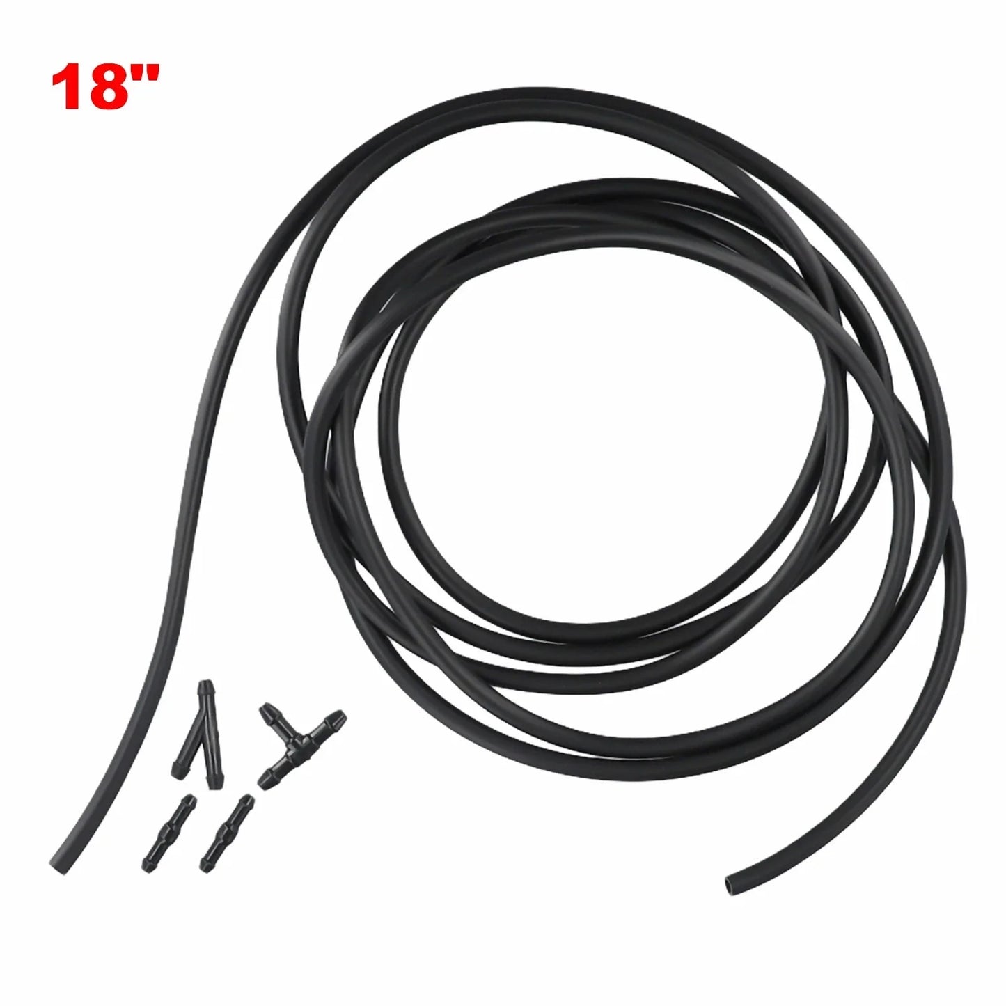 Hose Connector Splitter 300CM Black for Windshield Washer Wiper Tube