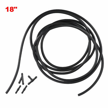 Hose Connector Splitter 300CM Black for Windshield Washer Wiper Tube