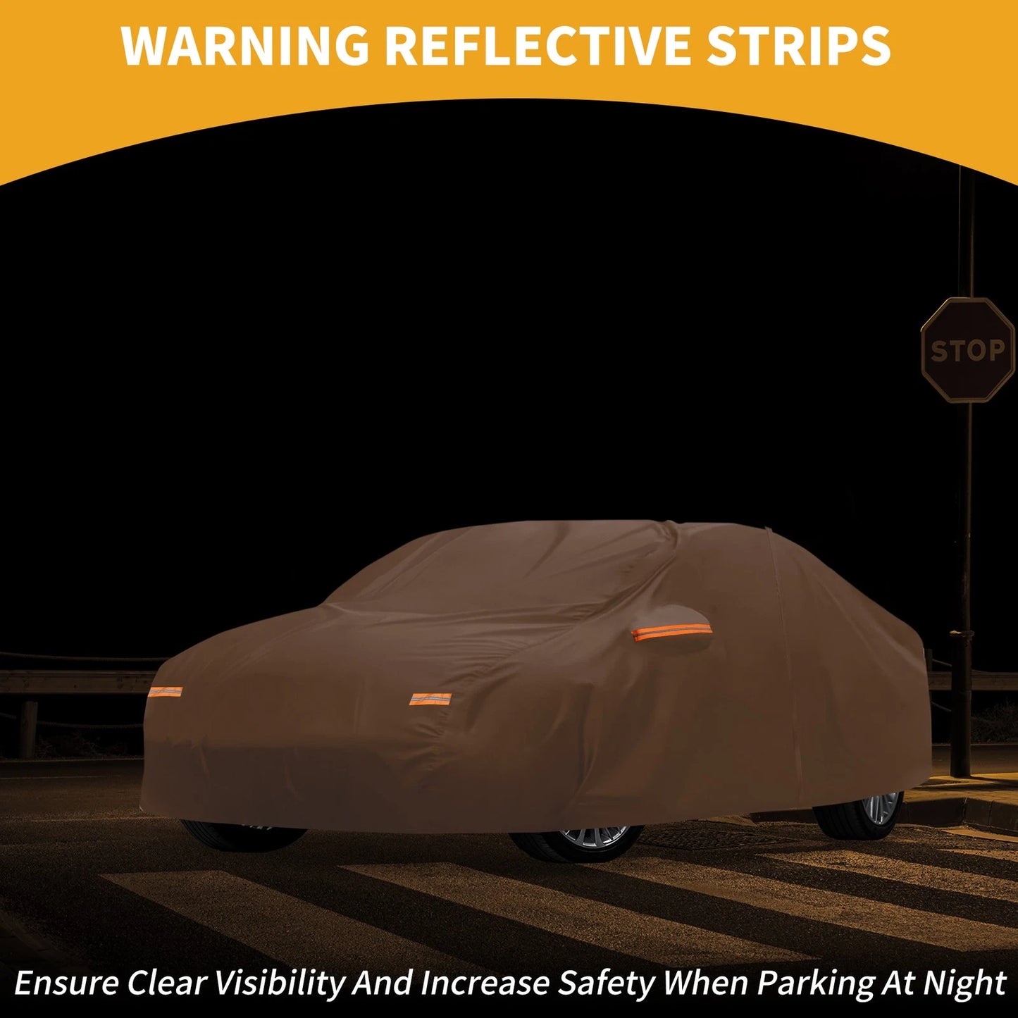 Waterproof Car Cover for Toyota Camry (210D-PU, Orange)