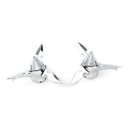 Chrome Spun Blade Front Axle Cap Nut Cover for Harley Softail Touring