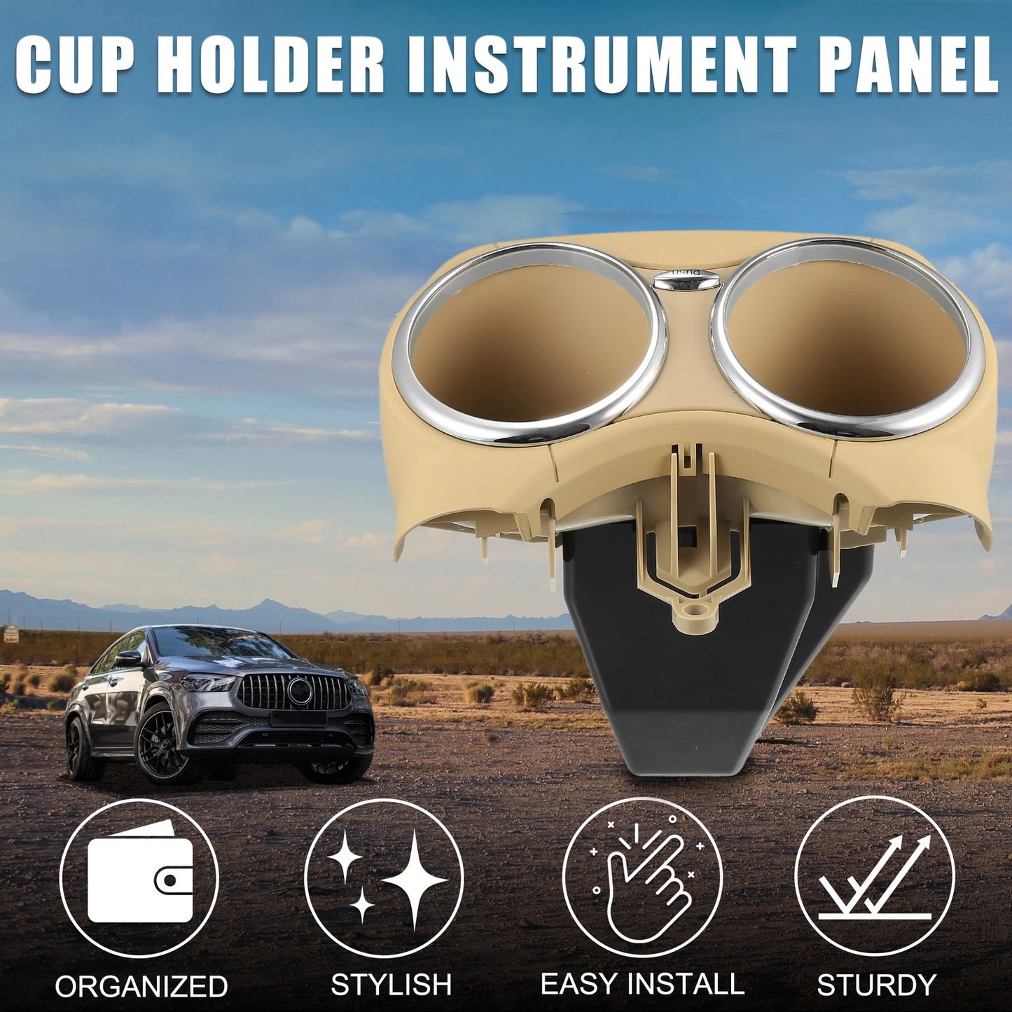 Cup Holder for Mercedes-Benz W219 (2006–2011) No.A21968004148K67 Beige