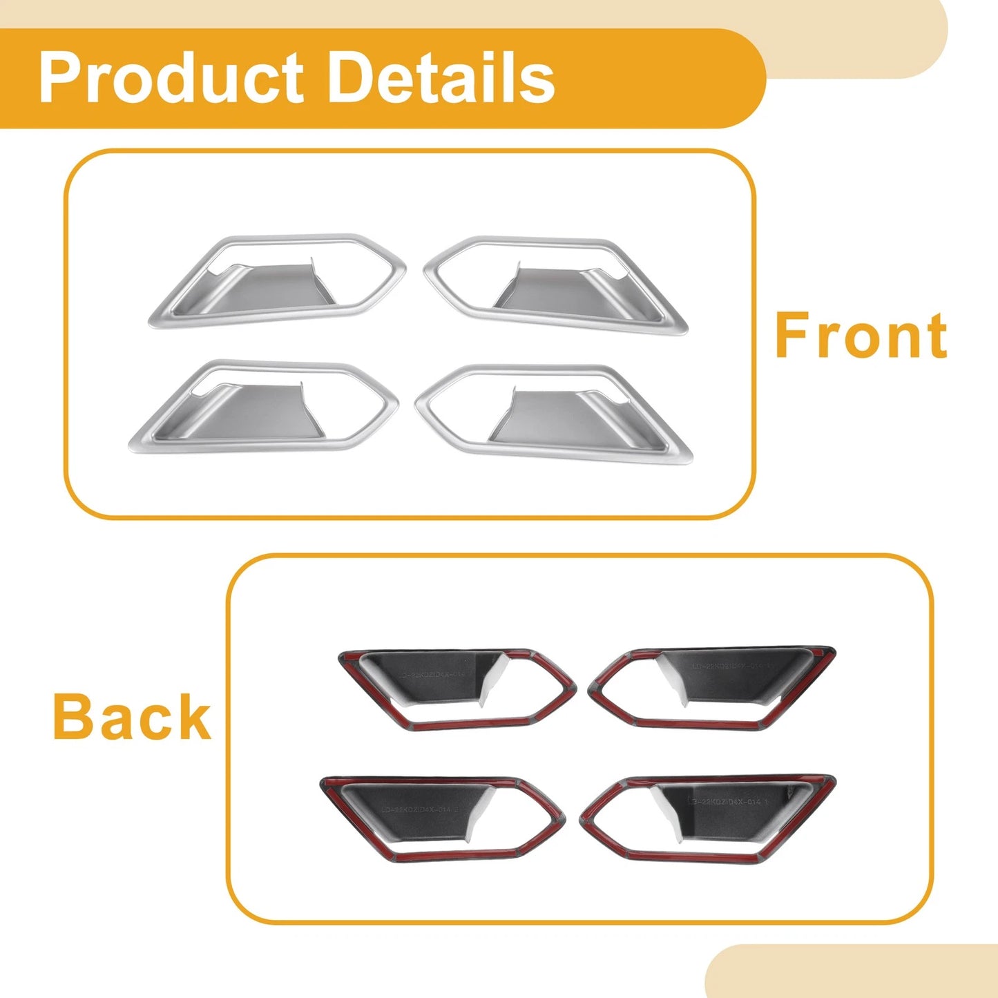 Interior Door Handle Bowl Cover Trim for VW ID4X (2021–2022) Silver Tone