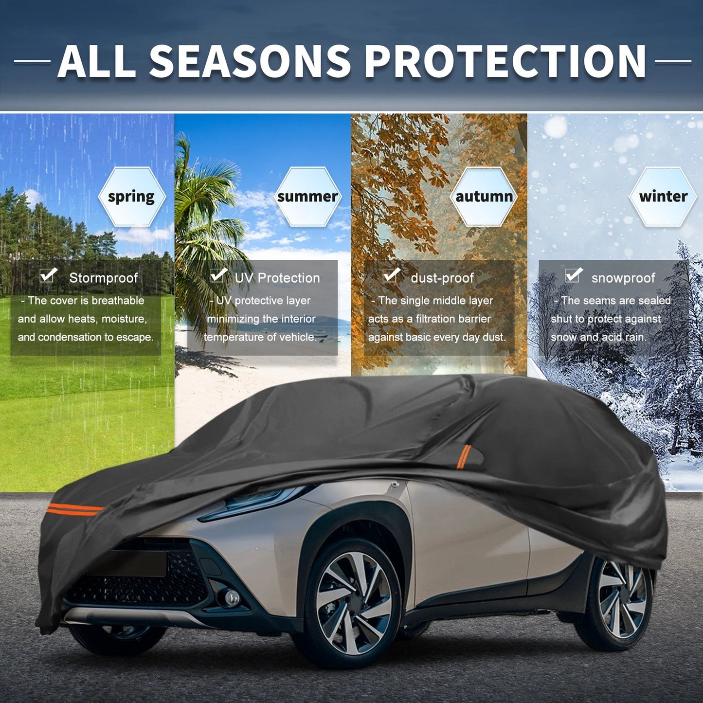 Waterproof Car Cover for Toyota Aygo X (2022–2024) with Zipper