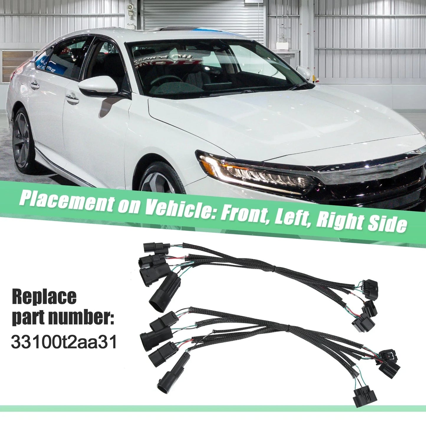 2 x Headlight Adapter Wires for Honda Accord Sedan Halogen to Touring LED (2016-2017)