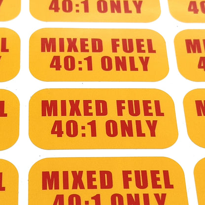 24-Pack Fuel 40:1 Stickers for Mixed Use