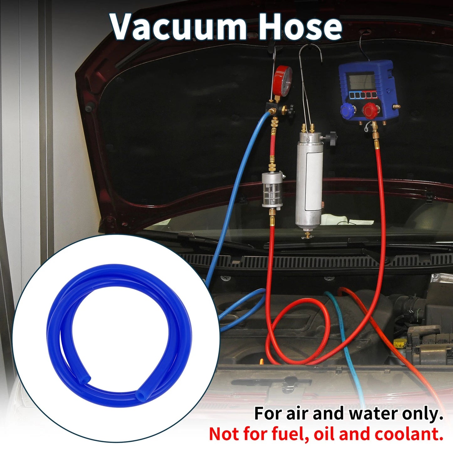 Vacuum Tubing Hose for Automotive (5ft, 10mm ID, 0.12" Thickness)