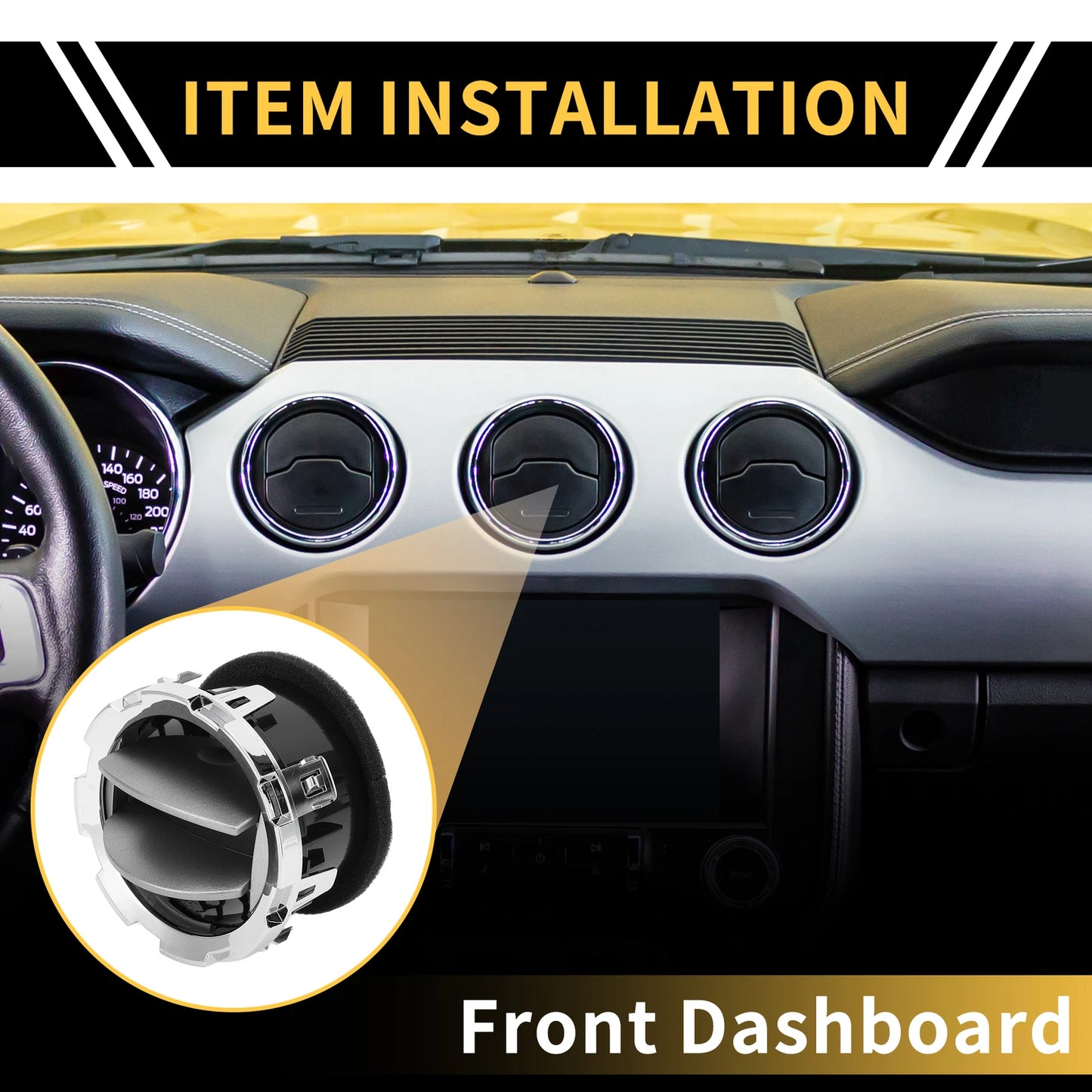Dash AC Heater Air Vent for Ford F-250 F-350 F-450 (2011–2016) Titanium Tone