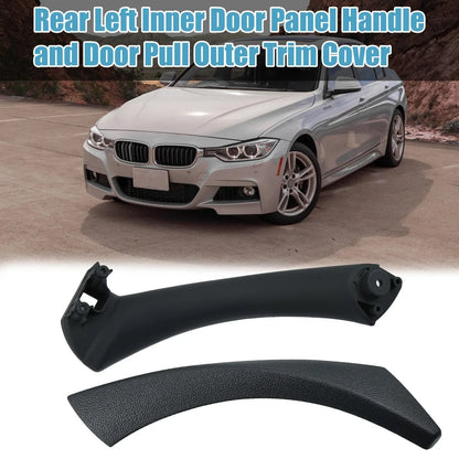 Rear Left Inner Door Panel Handle Outer Cover Black for BMW E90 (2005-2013)