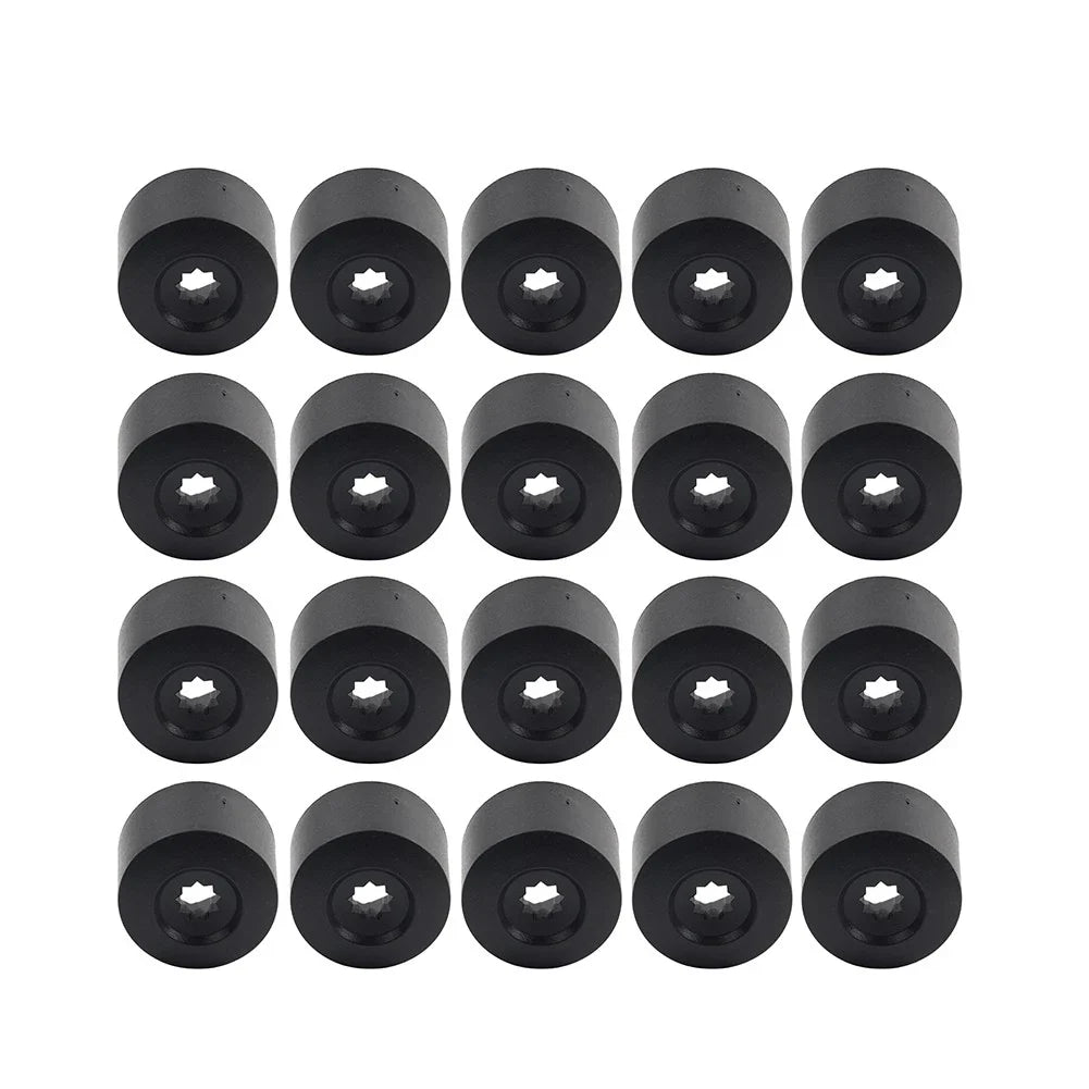 17mm Black Wheel Lug Nut Bolt Cover Caps 20Pcs for Volkswagen Golf, Passat, Beetle