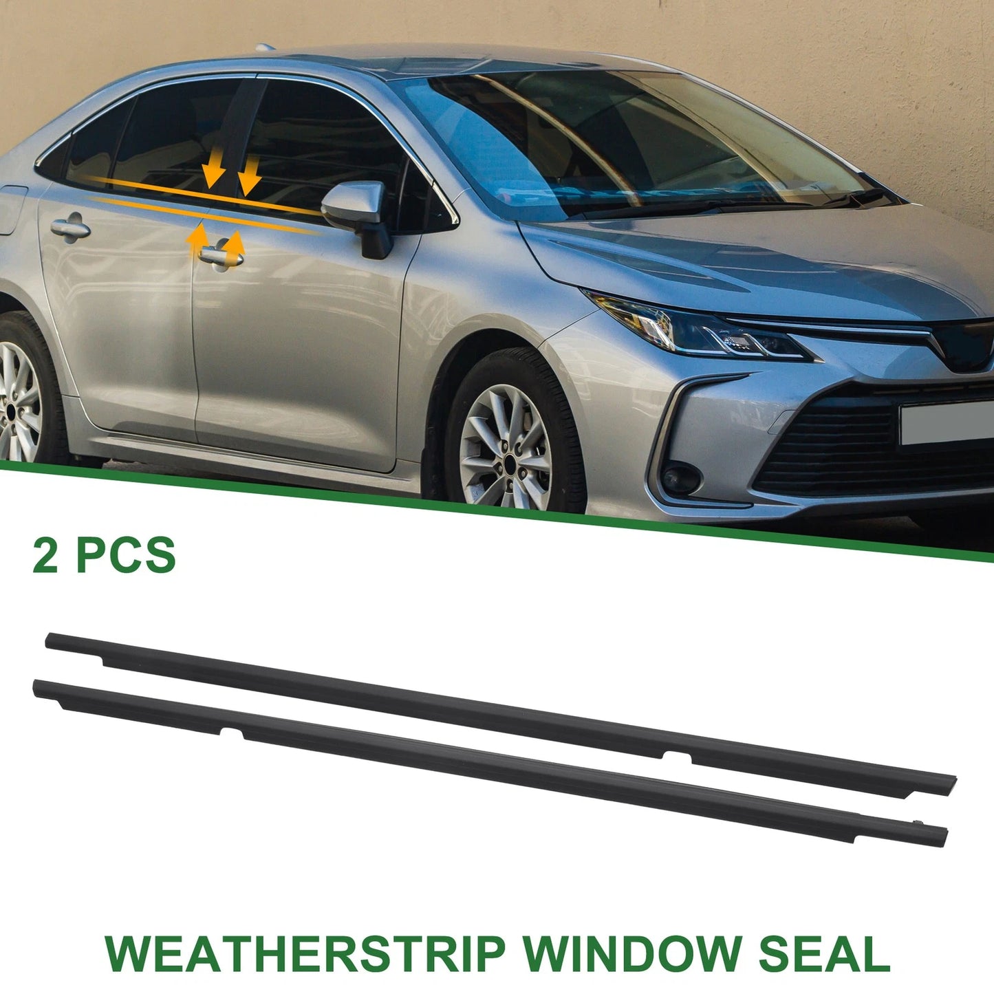 2pcs Weatherstrip Window Seal No.7574002150 for Toyota Corolla