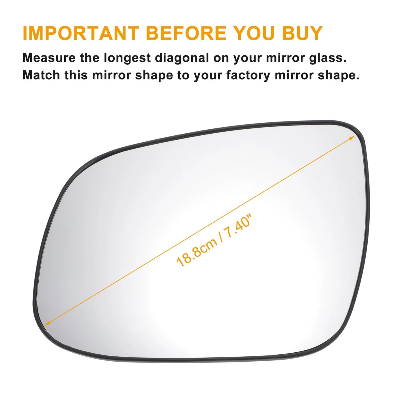 Heated Left Side White Mirror Glass for KIA Ceed (2009–2012)