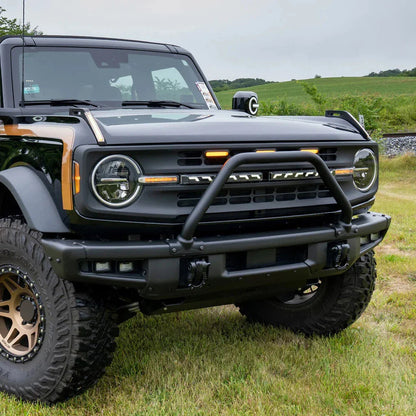 White Amber Hood Trail Marker Lights Turn Signal Lamps for Ford Bronco (2021–2024)