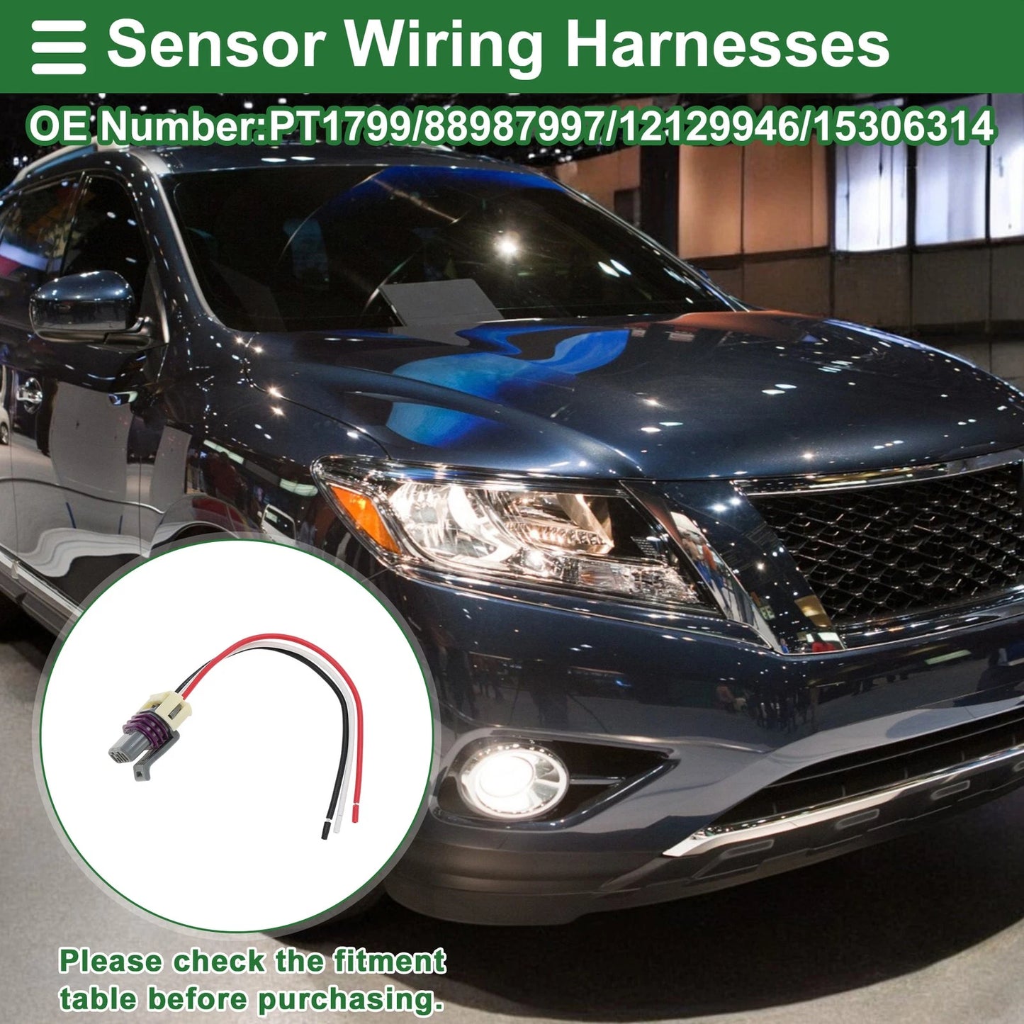 3 Pins Sensor Wiring Harness for Buick LaCrosse (2008–2009) No.PT1799