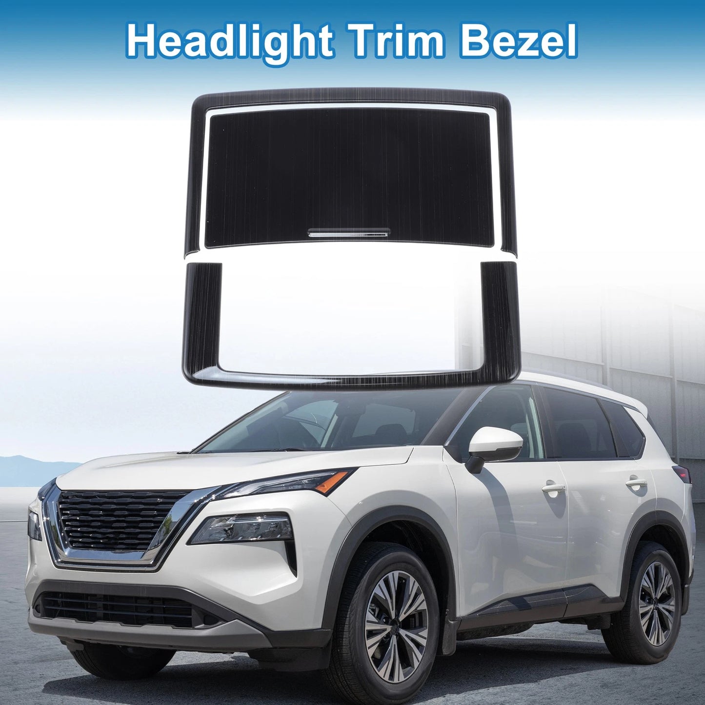 Set of 2 Headlight Trim Bezels for Nissan Rogue (2021–2024) ABS