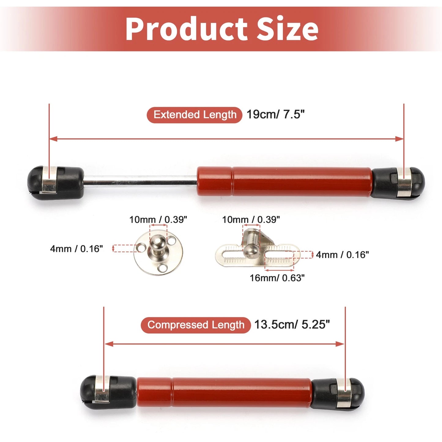Set of 2 Lift Supports Struts Shocks Gas Spring for RV Car (7.5 inch, 22Lbs/100N)