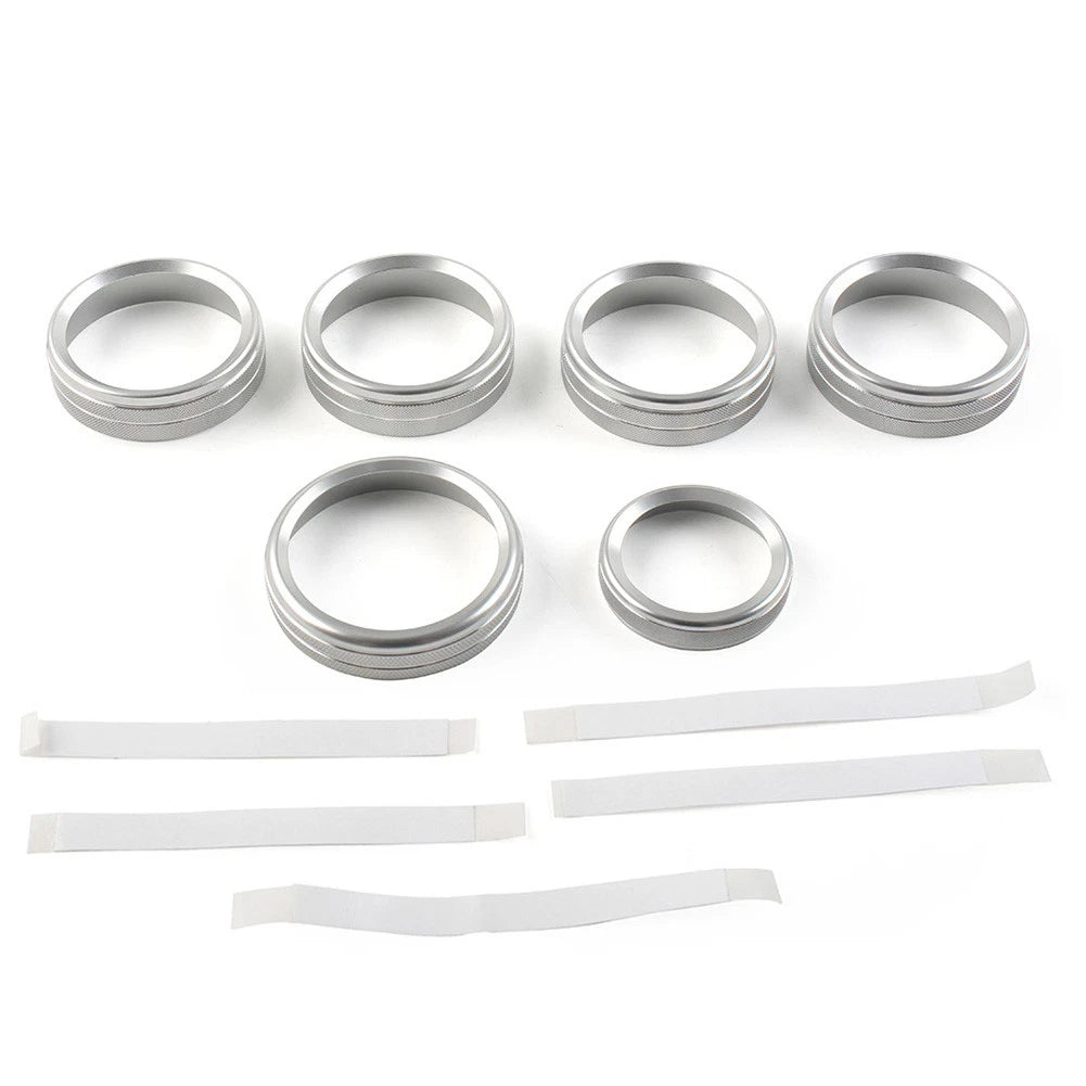 Set of 6 Air Conditioner Switch CD Button Ring Knob Trim for Ford F150 (2015–2020)