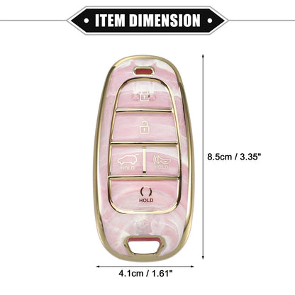 Key Fob Cover for Hyundai Tucson 2020-2022, 5 Button Soft TPU Pink