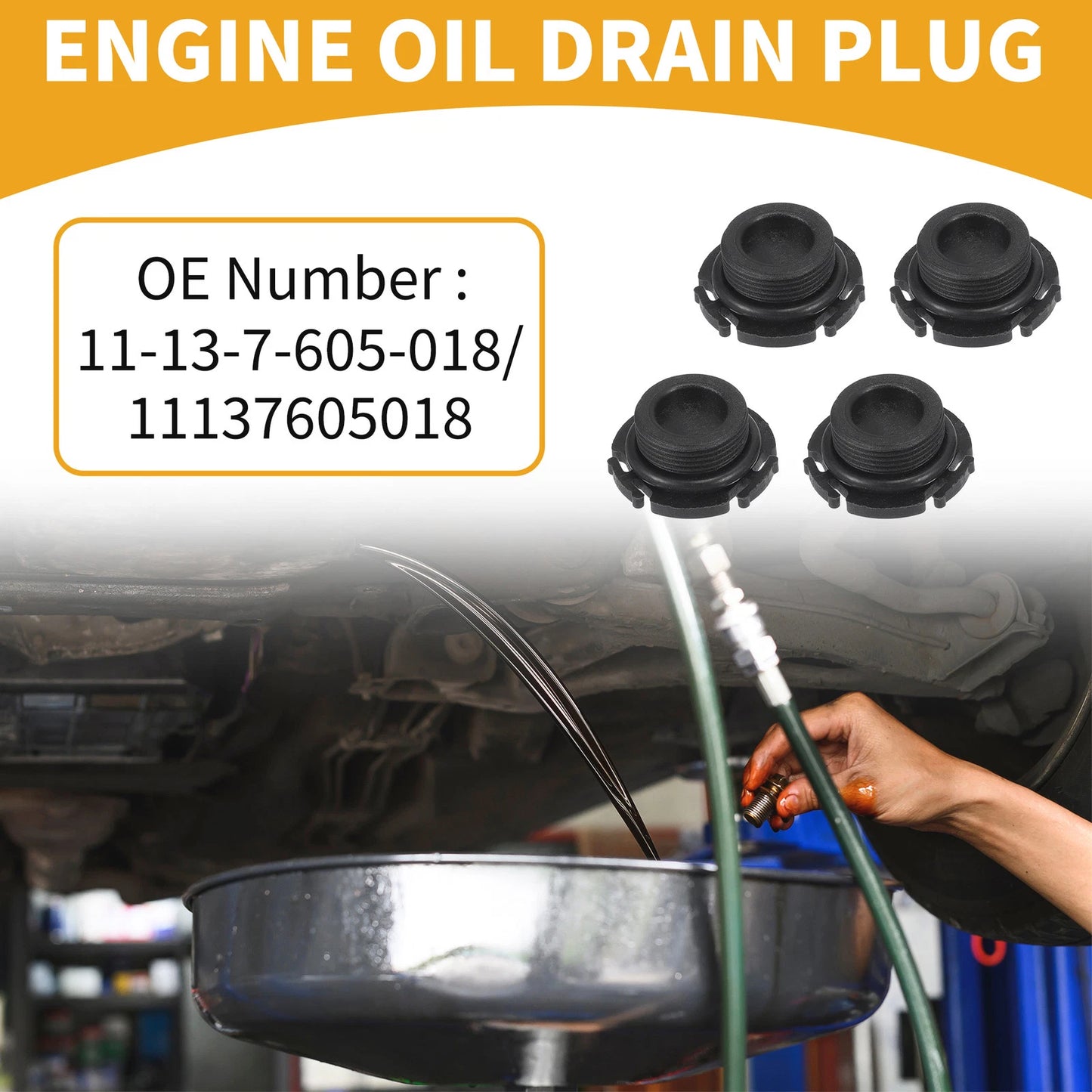 Set of 4 Oil Drain Plug Pan Thread Repair No.11137605018 for BMW 228i (2014–2018)