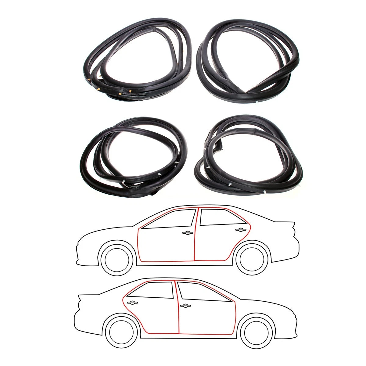 Weatherstrip Set for Mitsubishi Mirage Lancer (1991–1995)